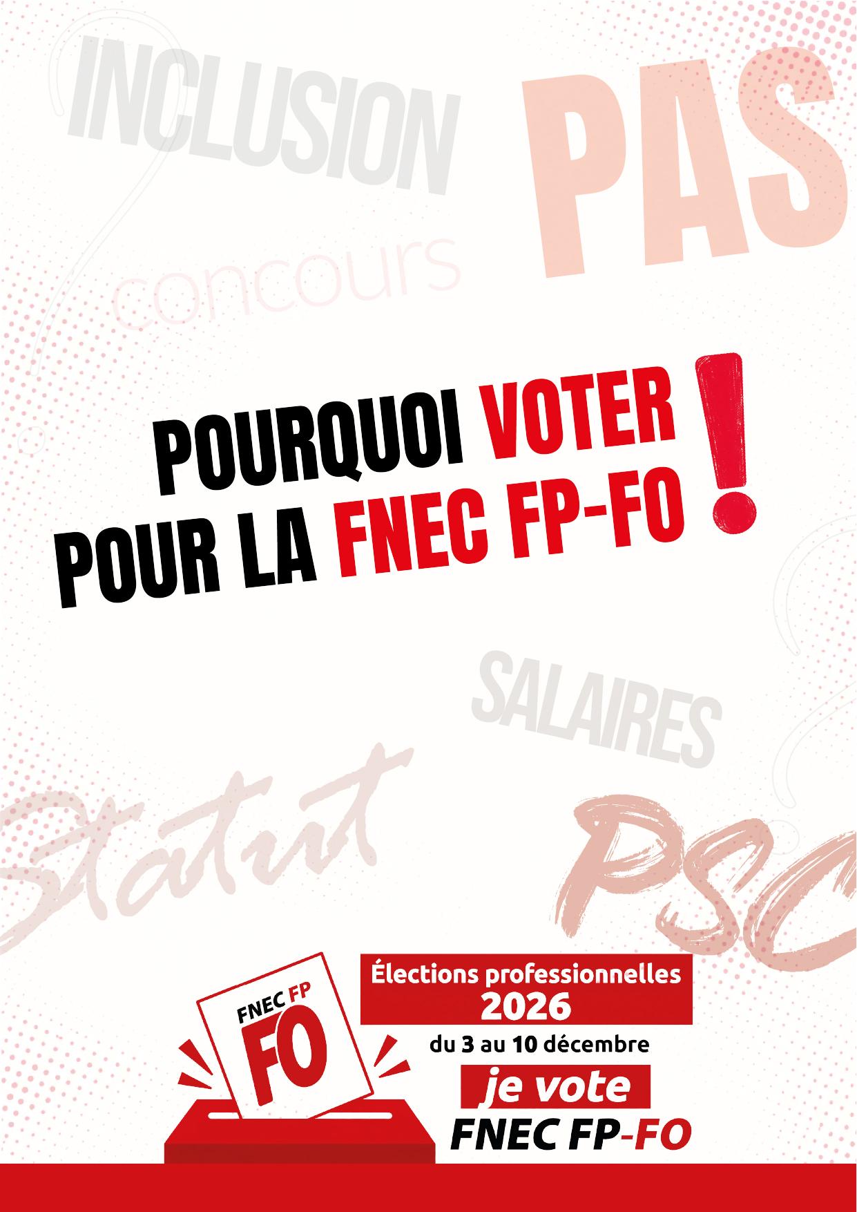 Pourquoi voter FNEC-FP-FO !